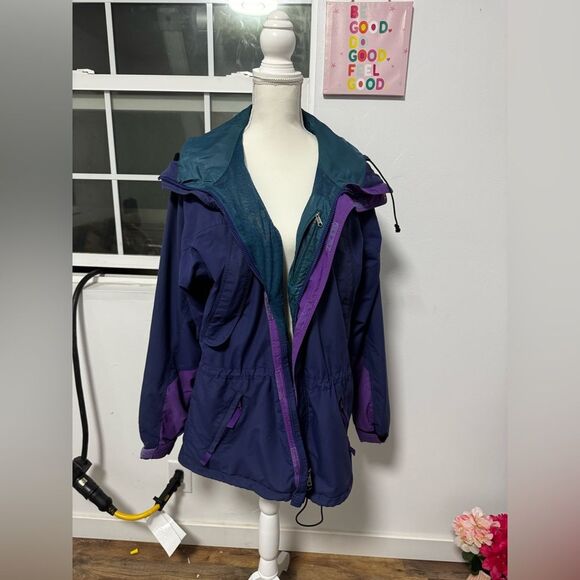 Vintage Patagonia Mountain StormBlue Dark Green inside Parka Rain Jacket SizeM - Picture 3 of 5